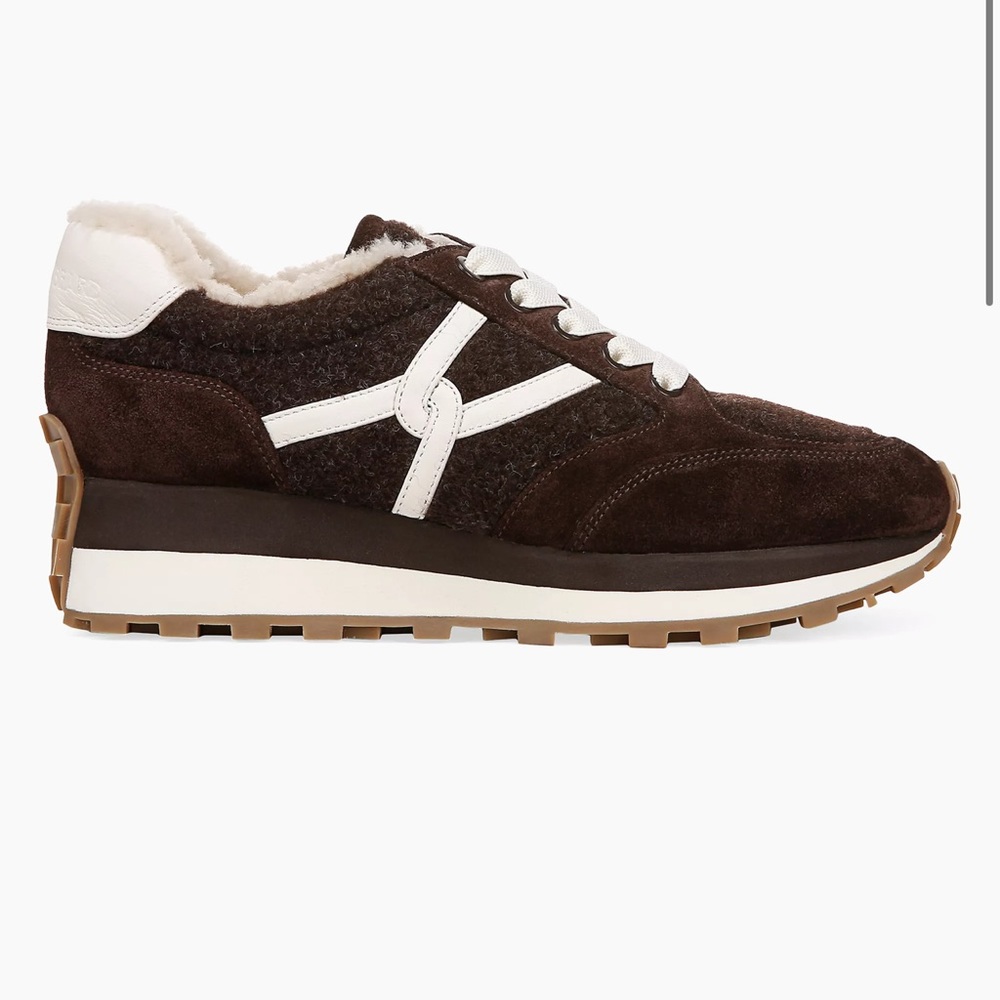 🤎NWT Veronica Beard Valentina Espresso Sneaker with Shearling🤎